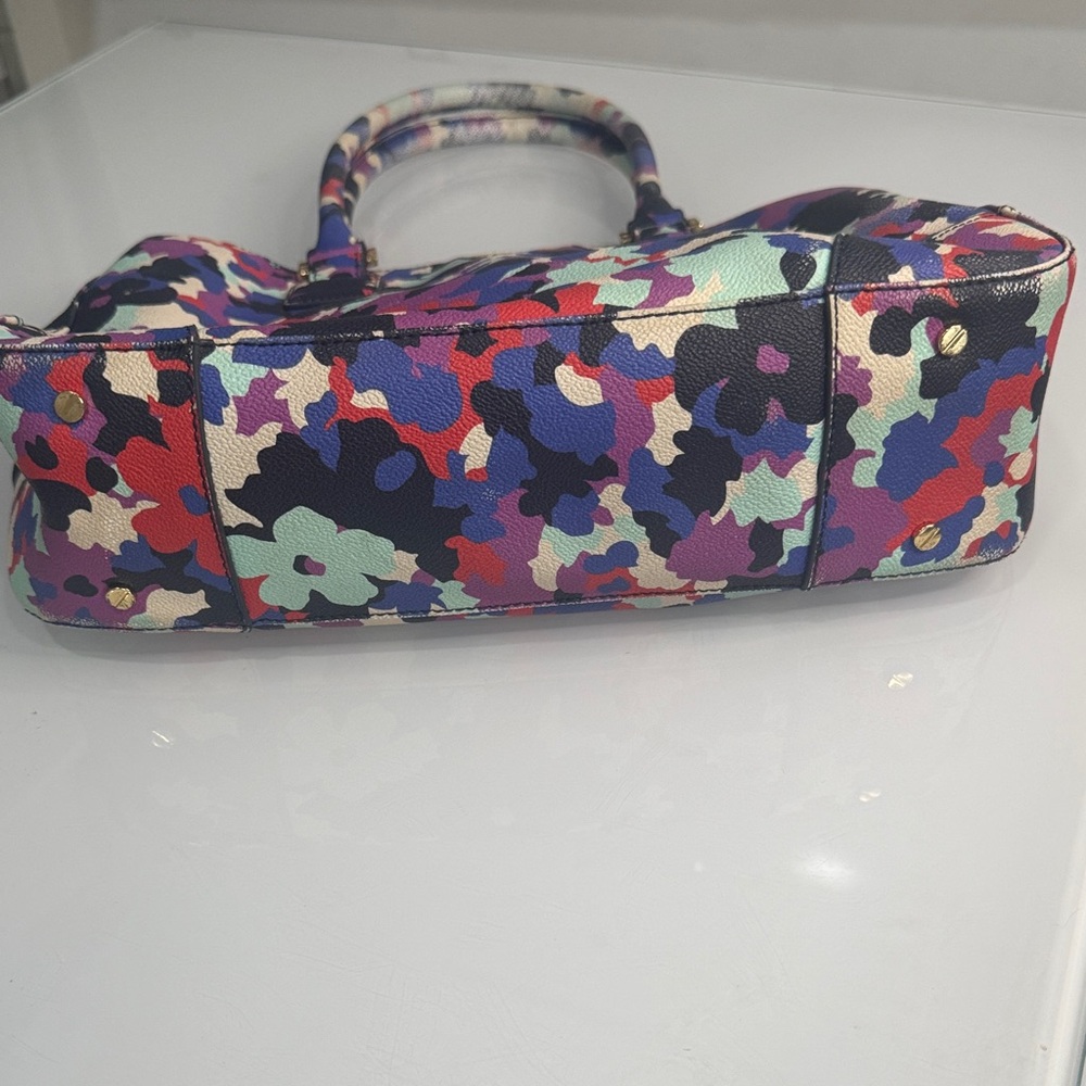 Tory Burch Robinson Satchel – Oceanic Camo Floral Print - Picture 4 of 14